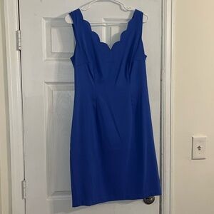 Blue Scalloped Neck Connected Apparel Dress Size 8
